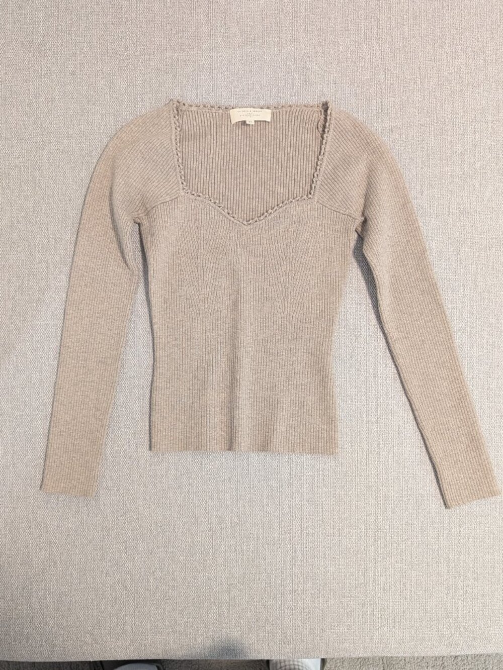 Sezane Ribbed Top with unique neck opening